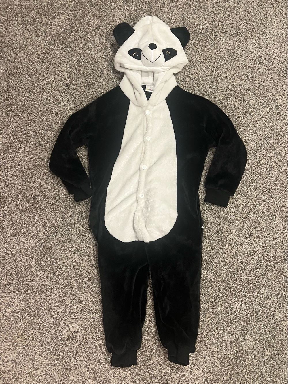 Panda Hooded Kids Costume Onesie - Black & White
